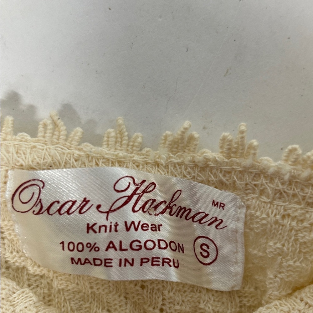 CreamOscar Hackman knitwear 100% cotton small festival tank top boho NWT - Picture 3 of 9
